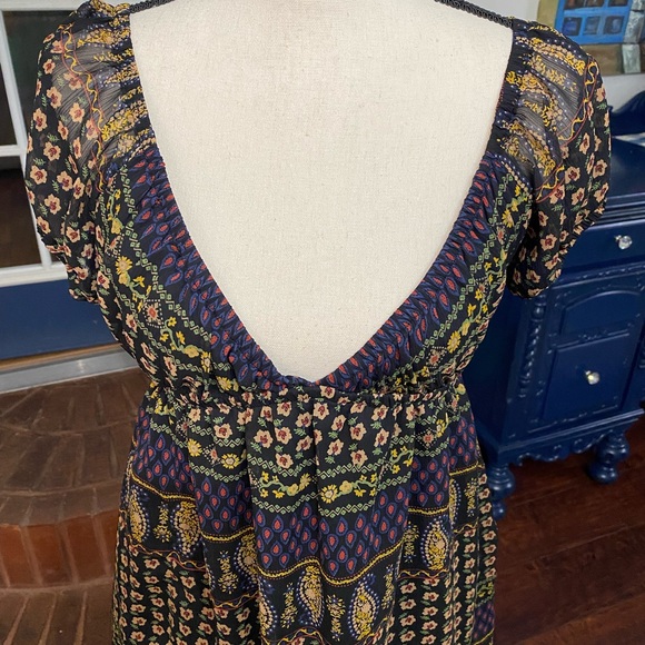 Bailey Blue Deep V Neck and Back Dress Size Medium - Picture 4 of 4